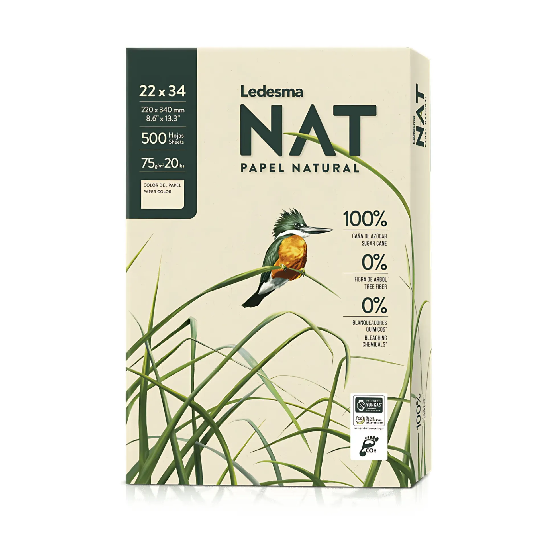 Resma 22x34 Ledesma Nat 75gr 500 hojas